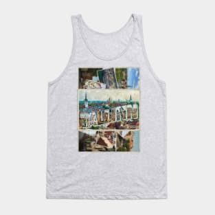 Greetings from Tallinn in Estonia Vintage style retro souvenir Tank Top